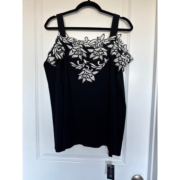 NWT I.N.C. Appliquéd Off-The-Shoulder Long Sleeve Sweater, XXL - Picture 1 of 7